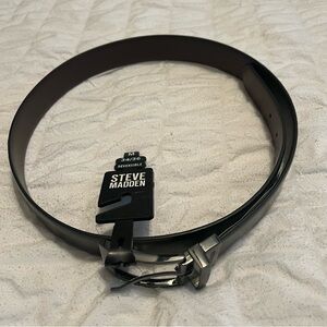 Steve Madden Men’s Reversible Leather Black/Brown Belt Medium 34/36 NWT